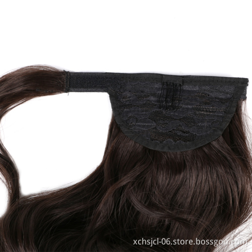 Cheap price Wrap Around Long Straight Ombre Pony Tail Hair Extension Synthetic Fiber for Women